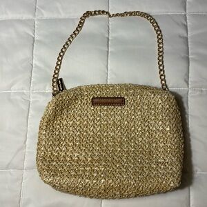 Anne Klein Woven Handbag with Gold Chain